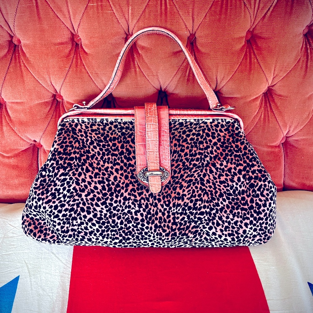 Raviani, Garland Texas - Custom Made Purse, Pink and Black Leopard Print Satchel